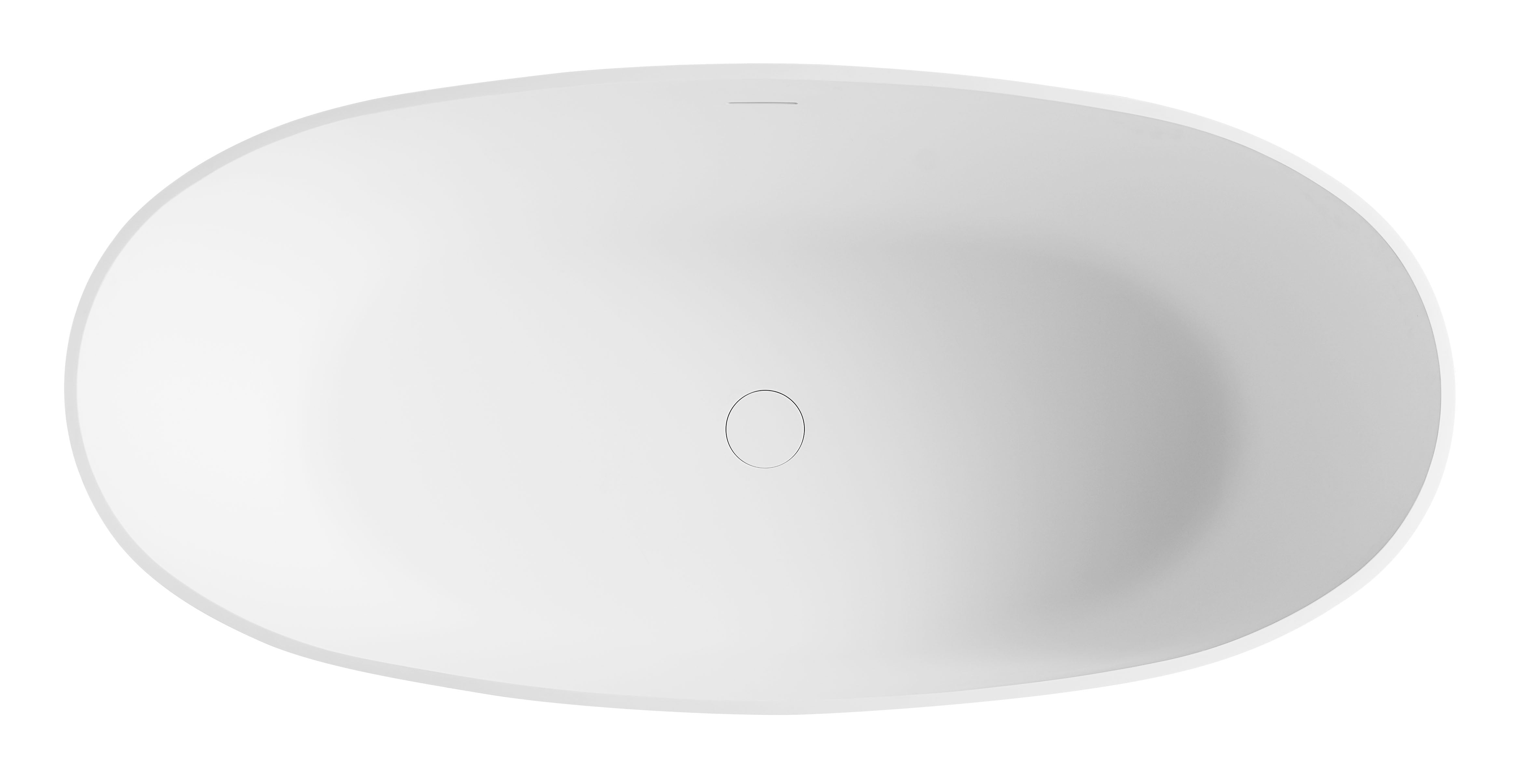 ALFI AB9975 59" White Oval Solid Surface Resin Soaking Bathtub
