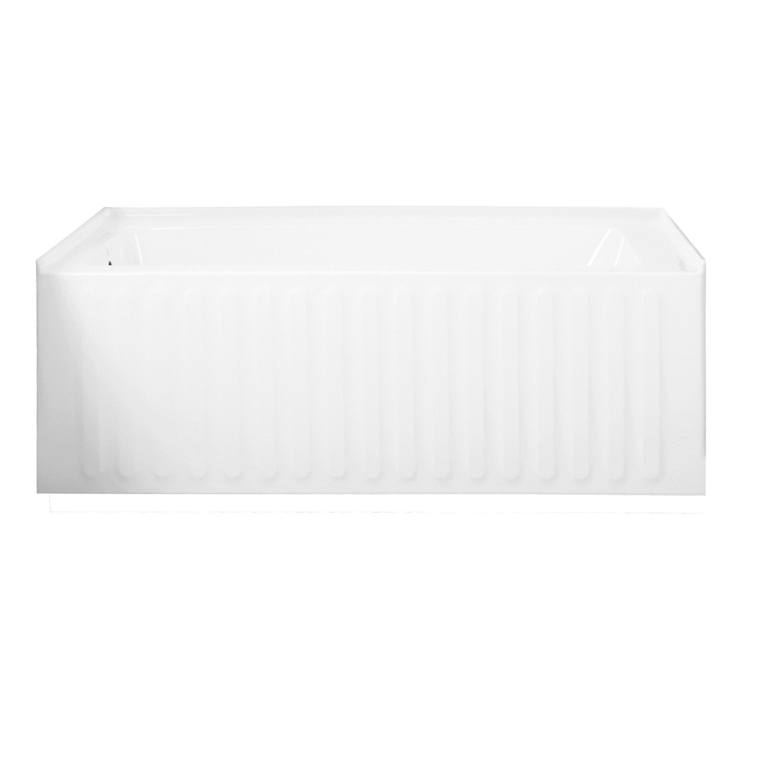 Aqua Eden VTDE603121L 60" Acrylic Rectangular 3-Wall Alcove Tub, Left Drain Hole, Glossy White