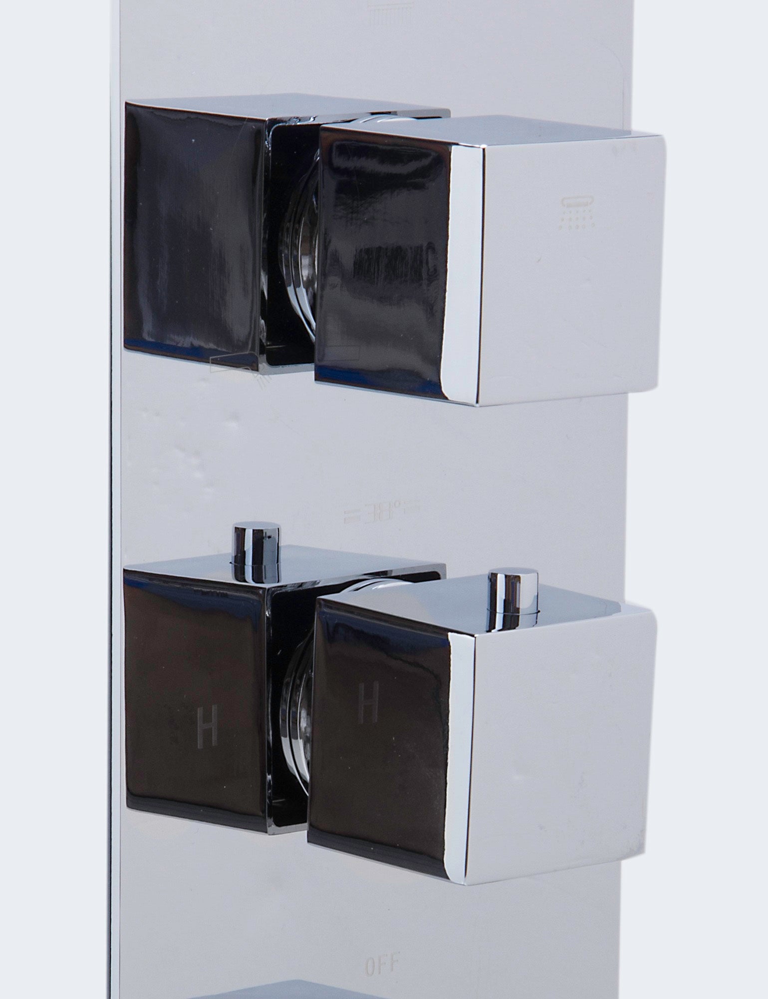 ALFI AB2801-PC Polished Chrome Concealed 3-Way Thermostatic Valve Shower Mixer Square Knobs