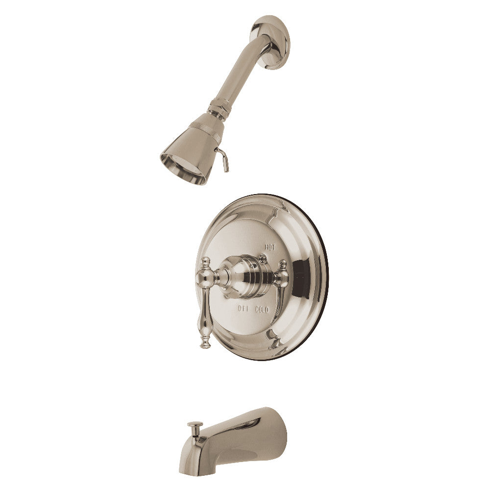 Kingston Brass KB2638NL Milano Single-Handle Pressure Balanced Tub and Shower Faucet, Brushed Nickel