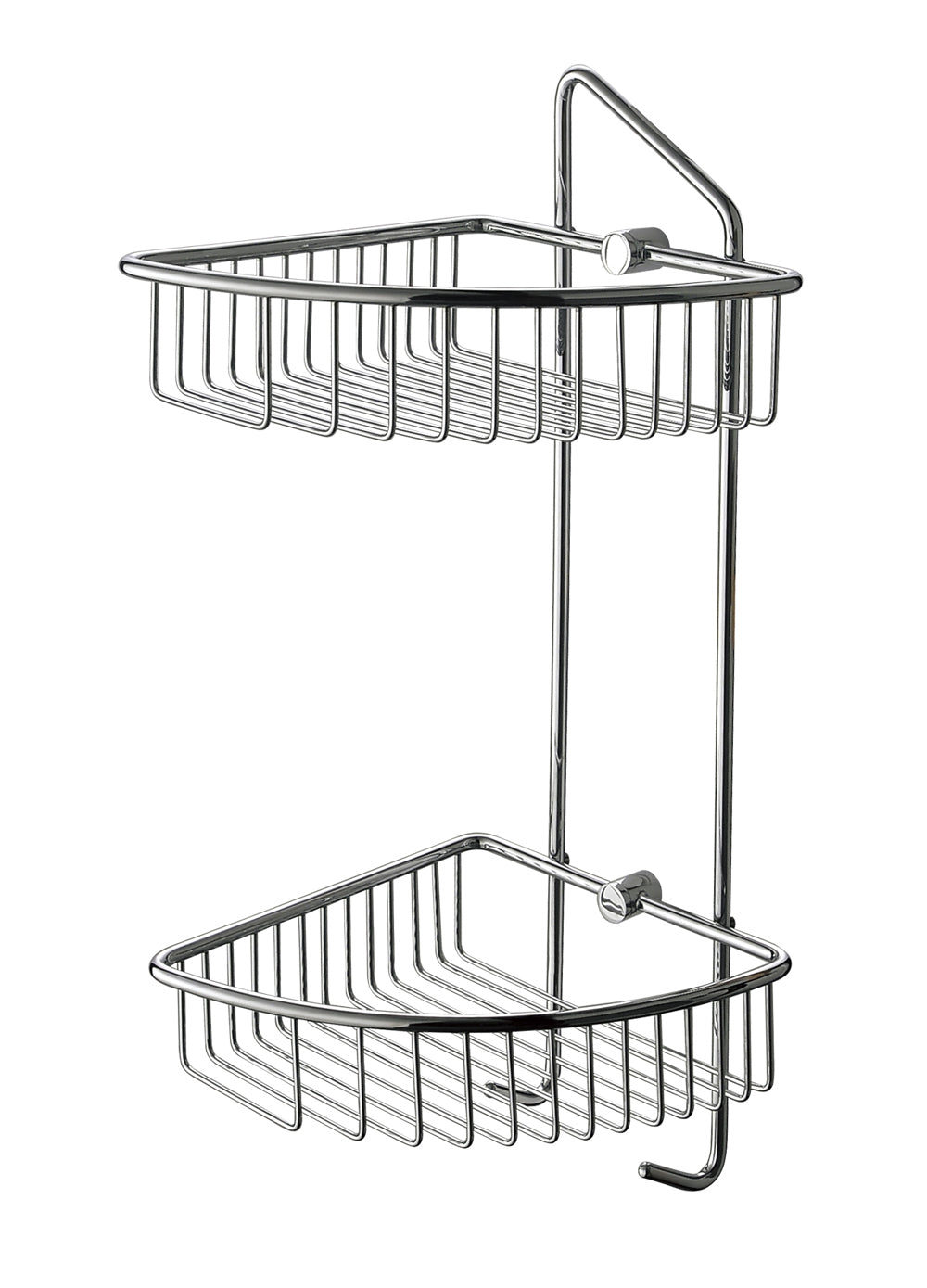 ALFI AB9532 Polished Chrome Corner Mounted Double Basket Shower Shelf Bathroom Accessory