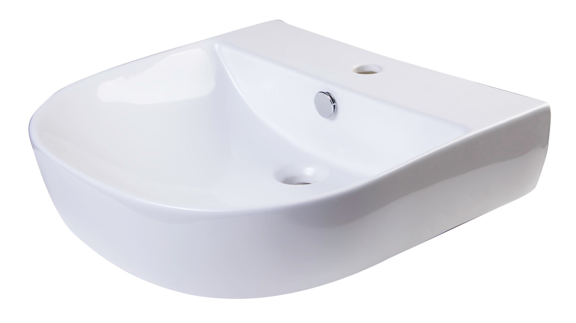 ALFI AB110  20" White D-Bowl Porcelain Wall Mounted Bath Sink