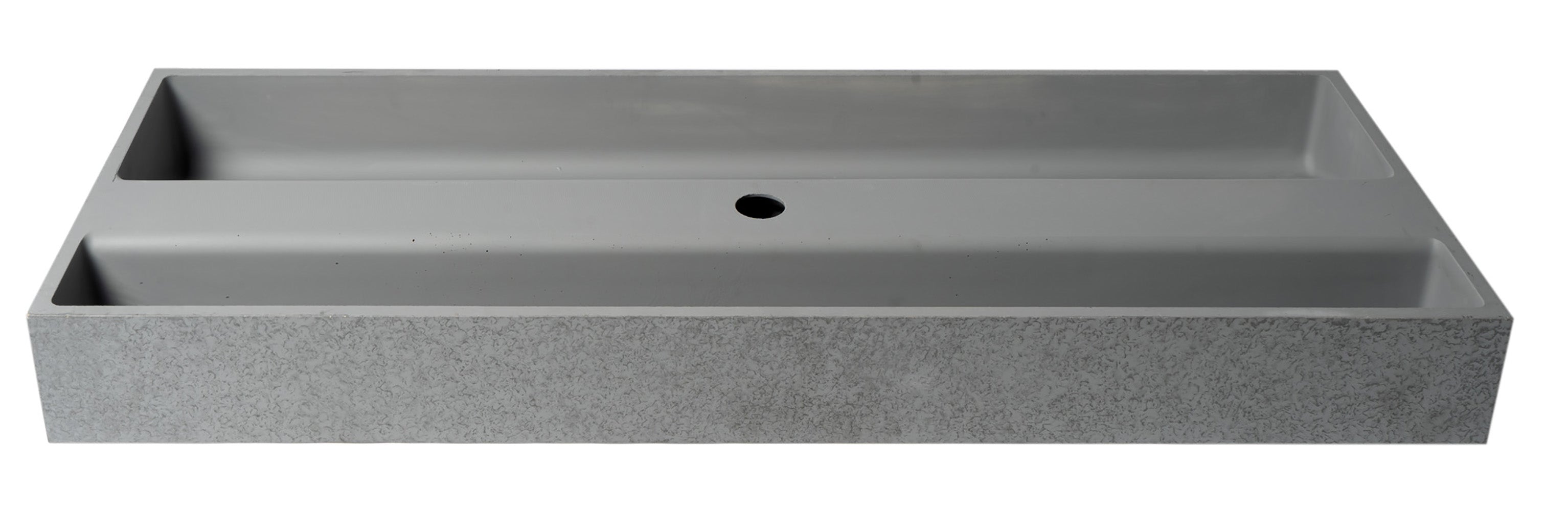 ALFI ABCO48TR 48" Solid Concrete Gray Matte Trough Sink for the Bathroom