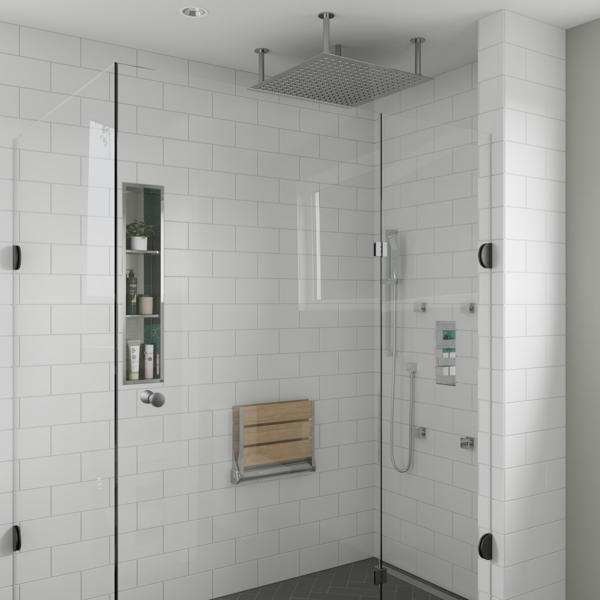ALFI ABLD36B-PSS 36" Modern Polished Stainless Steel Linear Shower Drain with Solid Cover