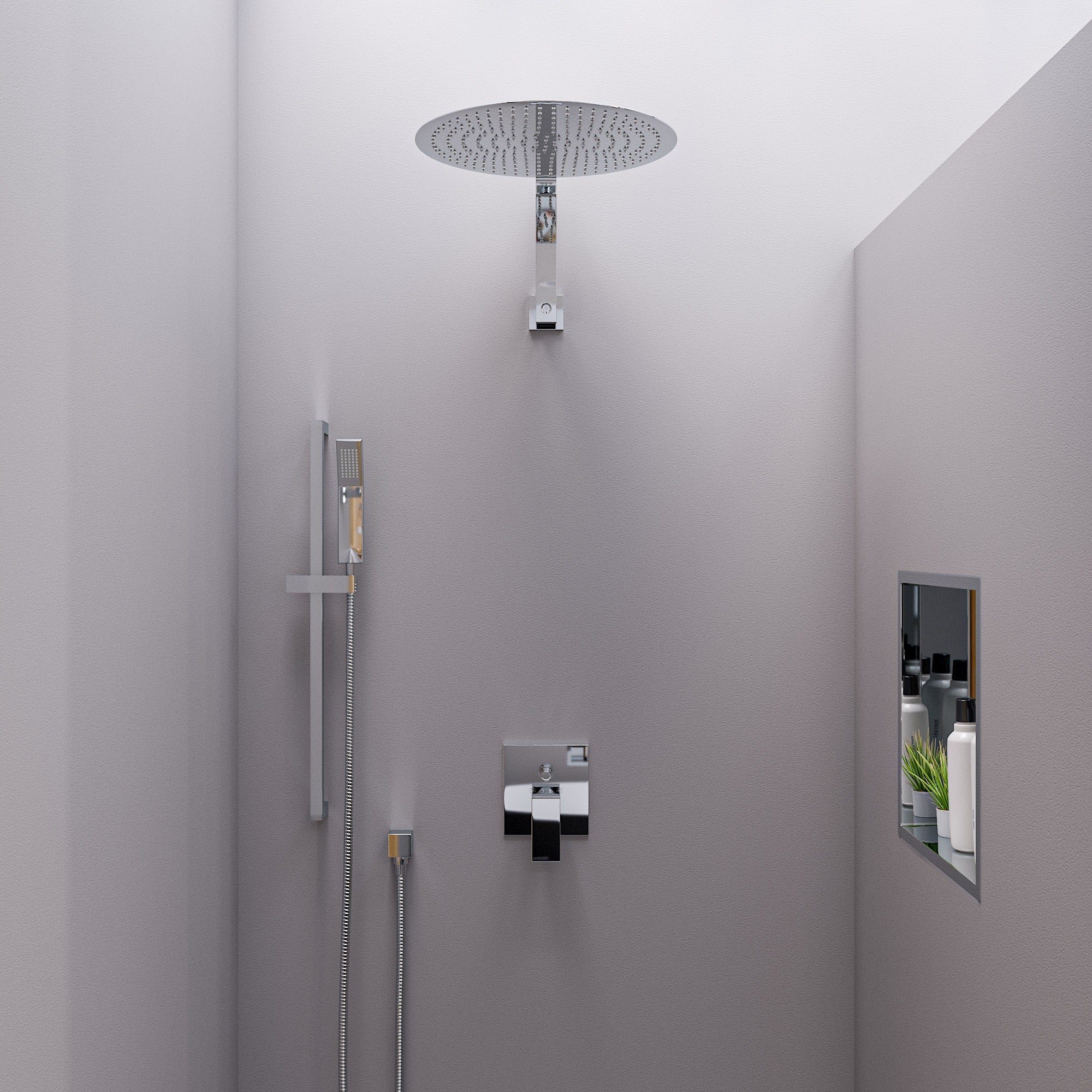 ALFI AB12GSW-PC Polished Chrome 12" Square Raised Wall Mounted Shower Arm