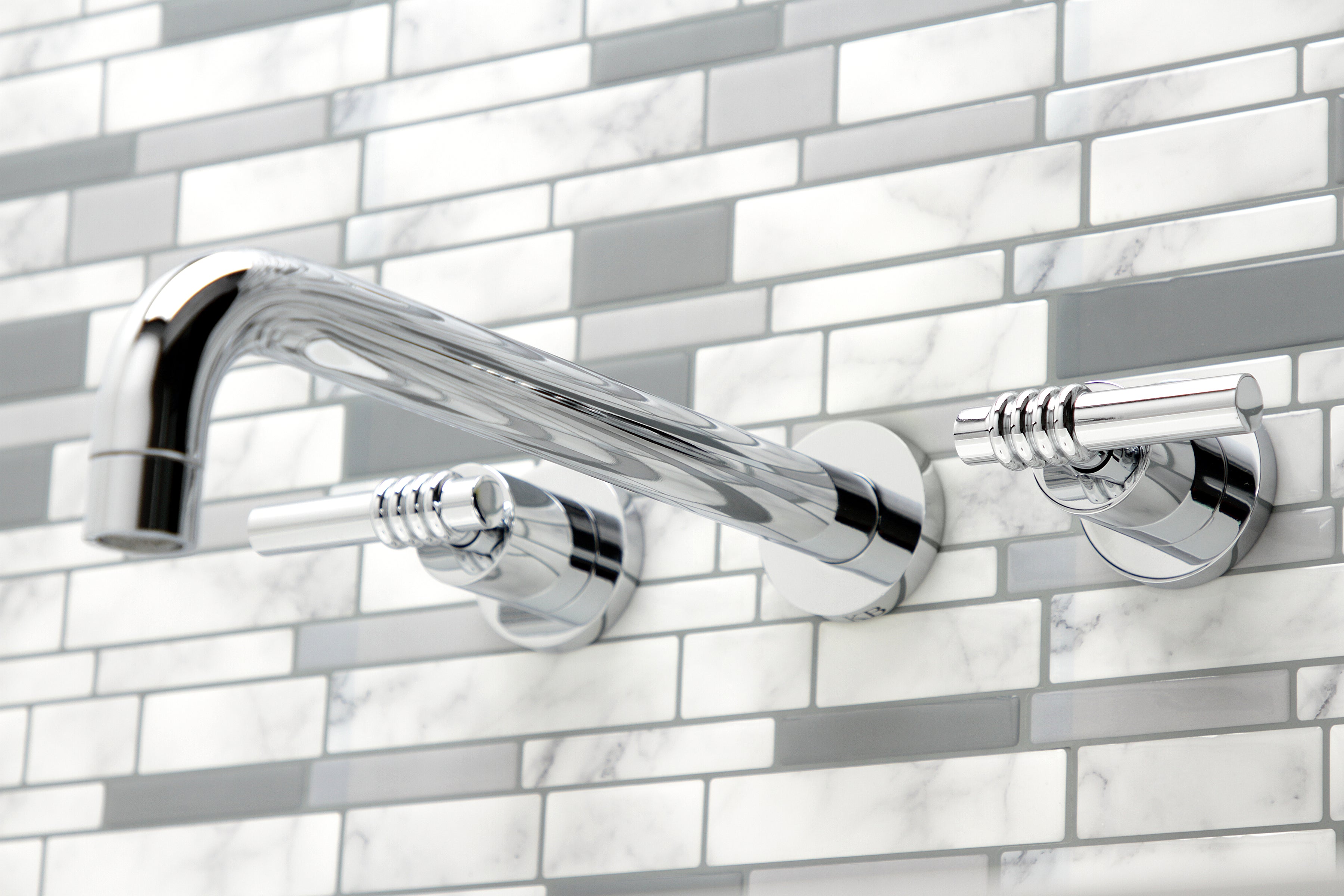 Kingston Brass KS8051ML Milano Two-Handle Wall Mount Roman Tub Faucet, Polished Chrome