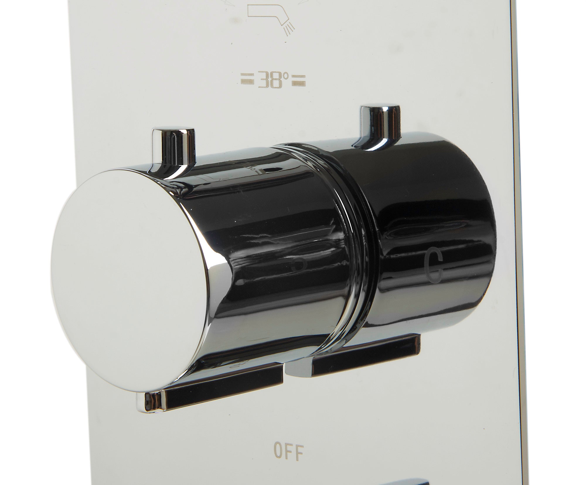 ALFI AB4101-PC Polished Chrome Concealed 4-Way Thermostatic Valve Shower Mixer /w Round Knobs