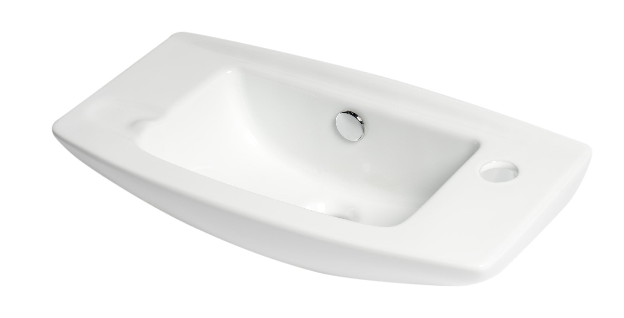 ALFI ABC115 White 20" Small Wall Mounted Ceramic Sink with Faucet Hole
