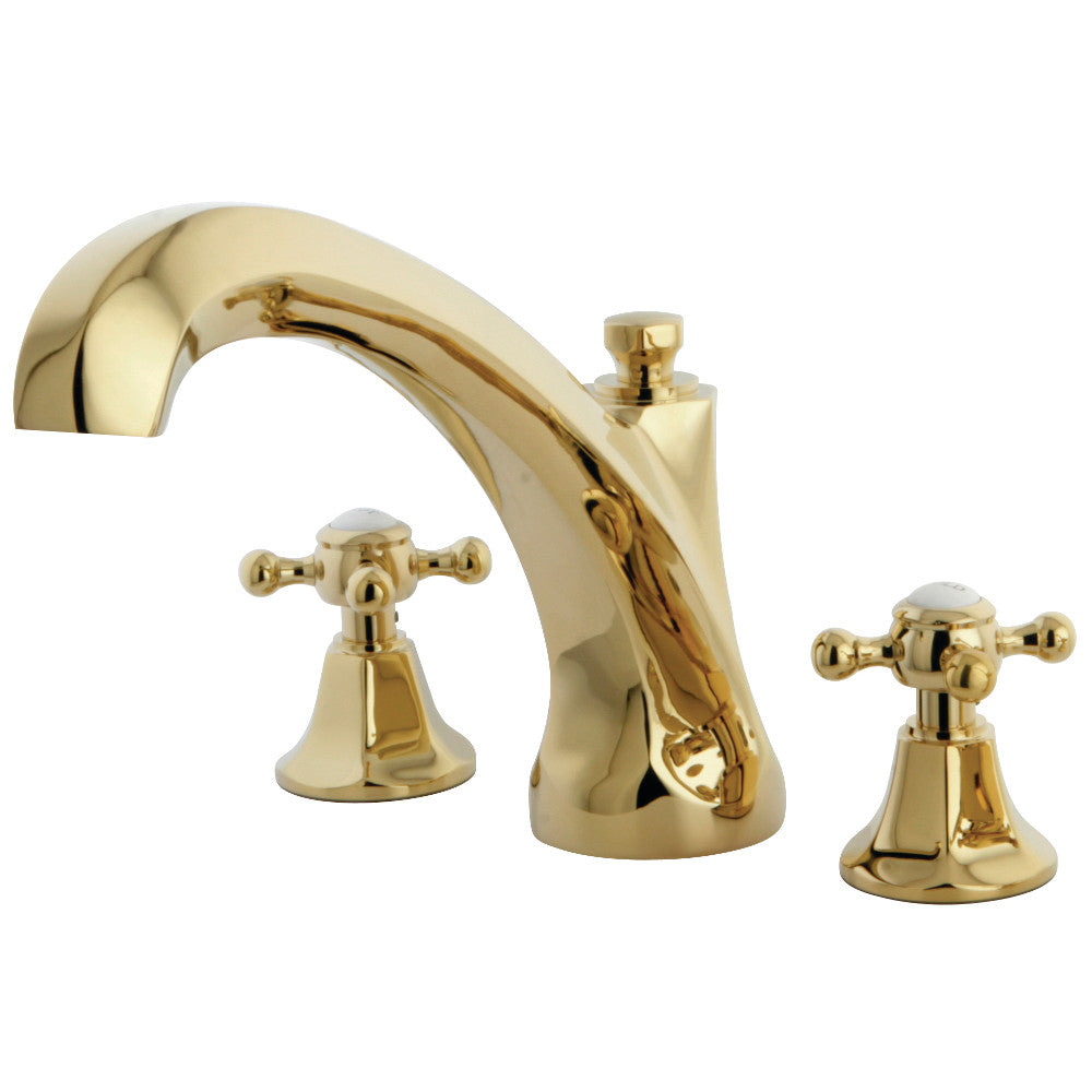 Kingston Brass KS4322BX Metropolitan Two-Handle Deck Mount Roman Tub Faucet, Polished Brass