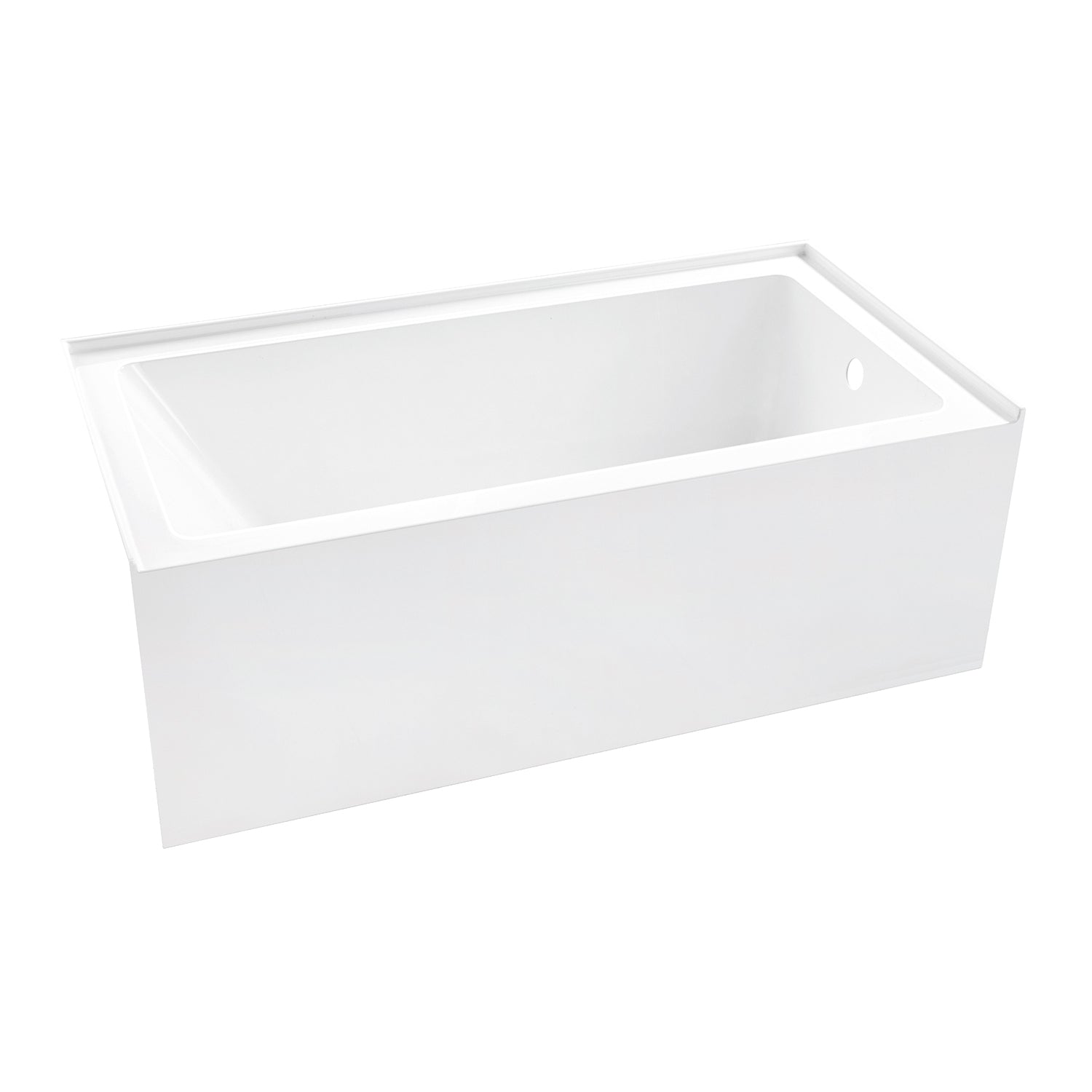Aqua Eden VTAP6031R22T 60" Acrylic Rectangular 3-Wall Alcove Tub with Anti-Skid Surface, Right Hand Drain Hole, Glossy White