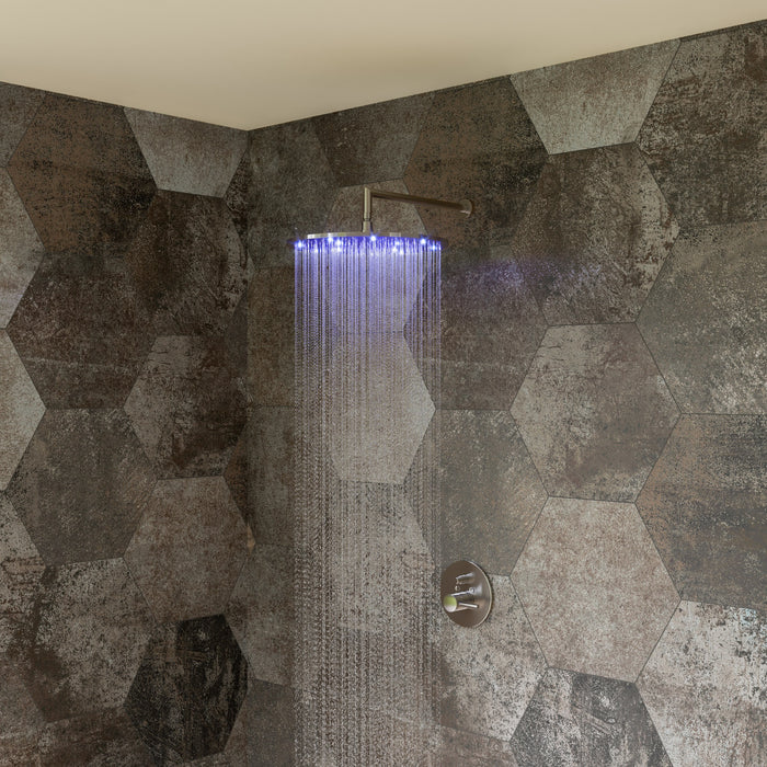 ALFI LED16R-BN Brushed Nickel 16" Round Multi Color LED Rain Shower Head