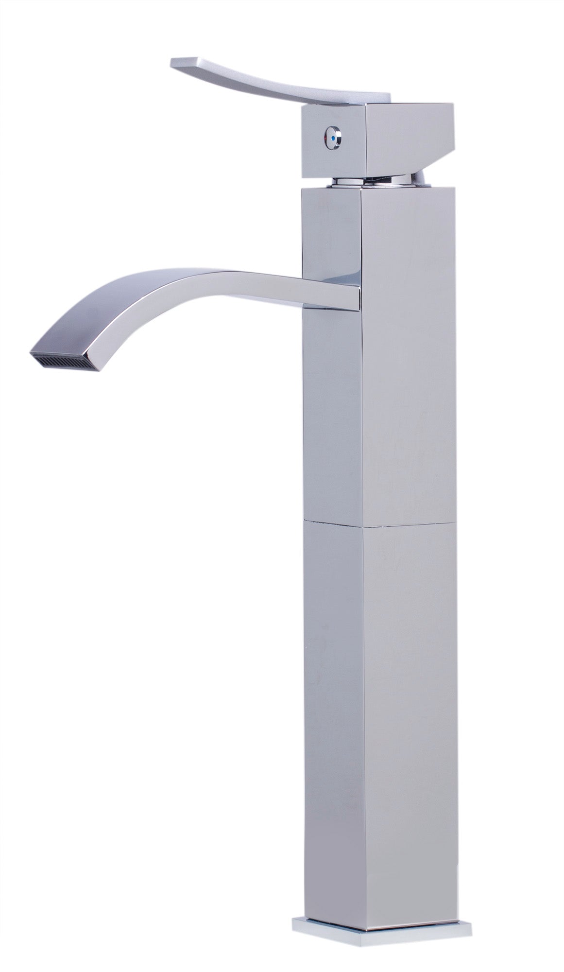 ALFI AB1158-PC Tall Polished Chrome Tall Square Body Curved Spout Single Lever Bathroom Faucet