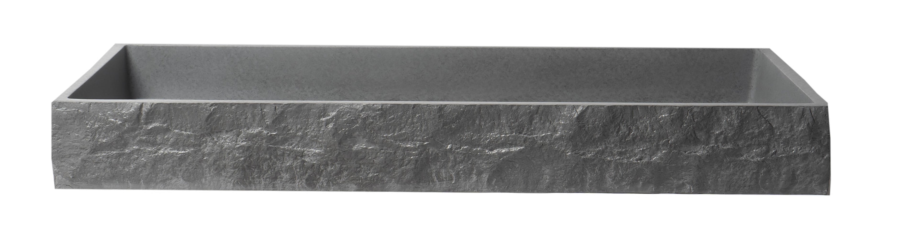 ALFI ABCO39TR 39" Solid Concrete Gray Matte Trough Sink for the Bathroom