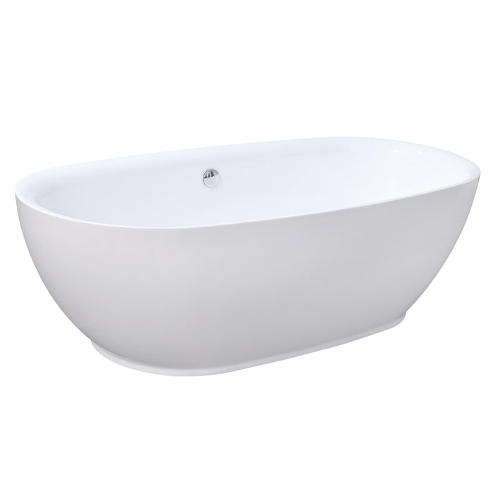 Kingston Brass VTDE713321BA 71" Acrylic Oval Double Ended Freestanding Tub with Drain, Glossy White