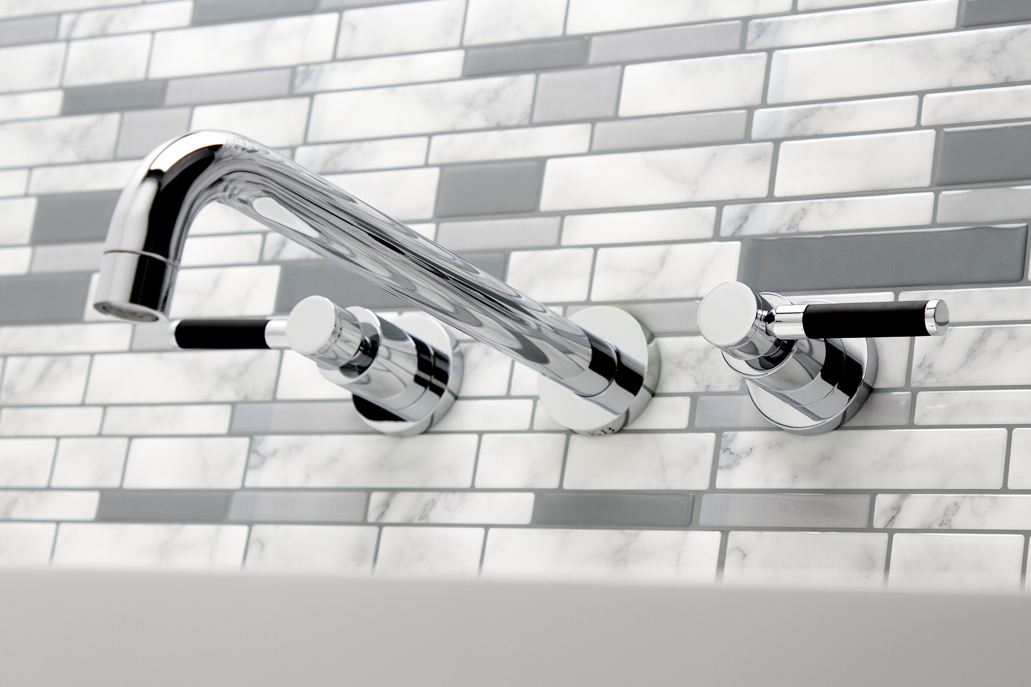 Kingston Brass KS8051DKL Kaiser Two-Handle Wall Mount Roman Tub Faucet, Polished Chrome