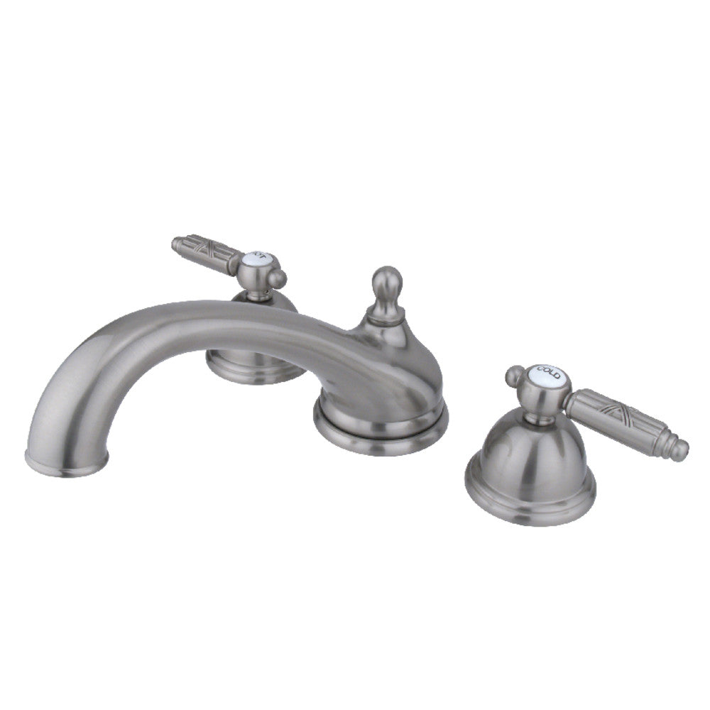 Kingston Brass KS3358GL Georgian Two-Handle Deck Mount Roman Tub Faucet, Brushed Nickel