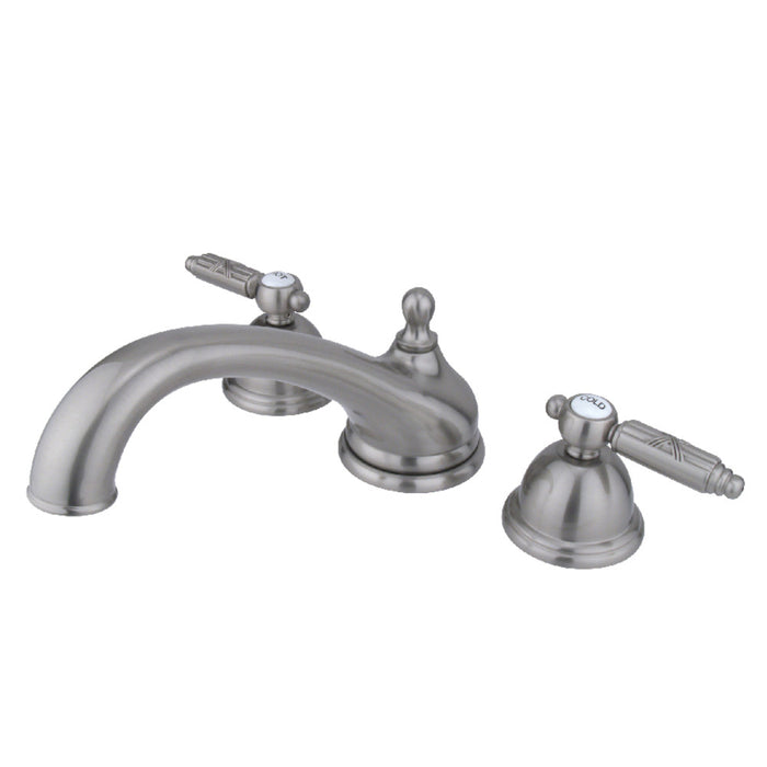 Kingston Brass KS3358GL Georgian Two-Handle Deck Mount Roman Tub Faucet, Brushed Nickel