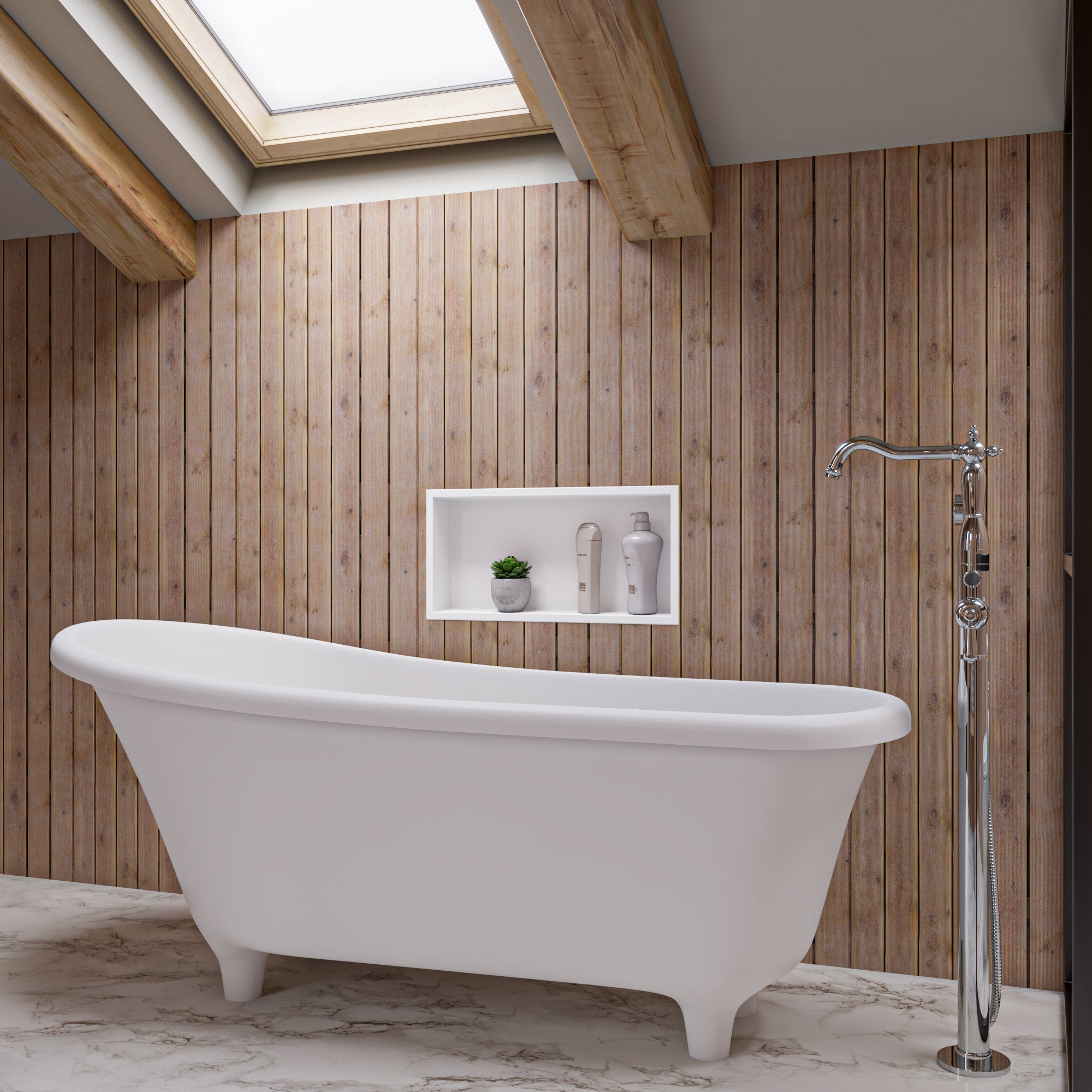 ALFI AB2553-PC Polished Chrome Free Standing Floor Mounted Bath Tub Filler