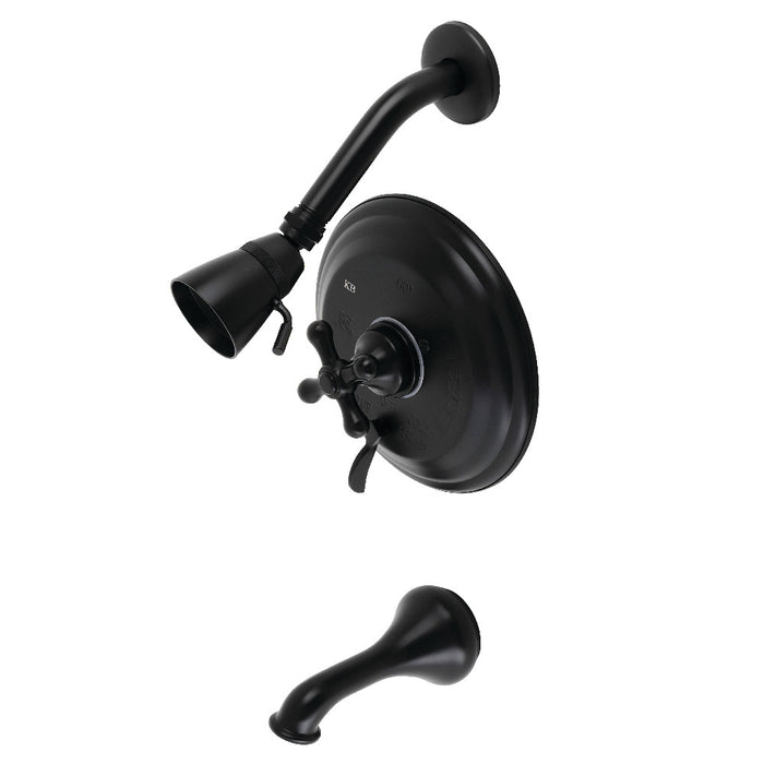 Kingston Brass KB36300AX Restoration Single-Handle Pressure Balanced Tub and Shower Faucet, Matte Black