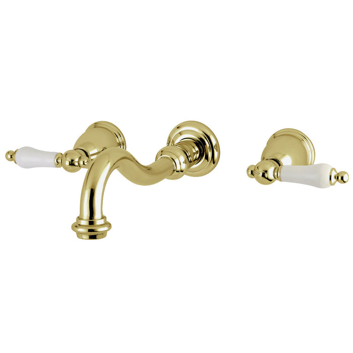 Kingston Brass KS3022PL Restoration Two-Handle Wall Mount Roman Tub Faucet, Polished Brass
