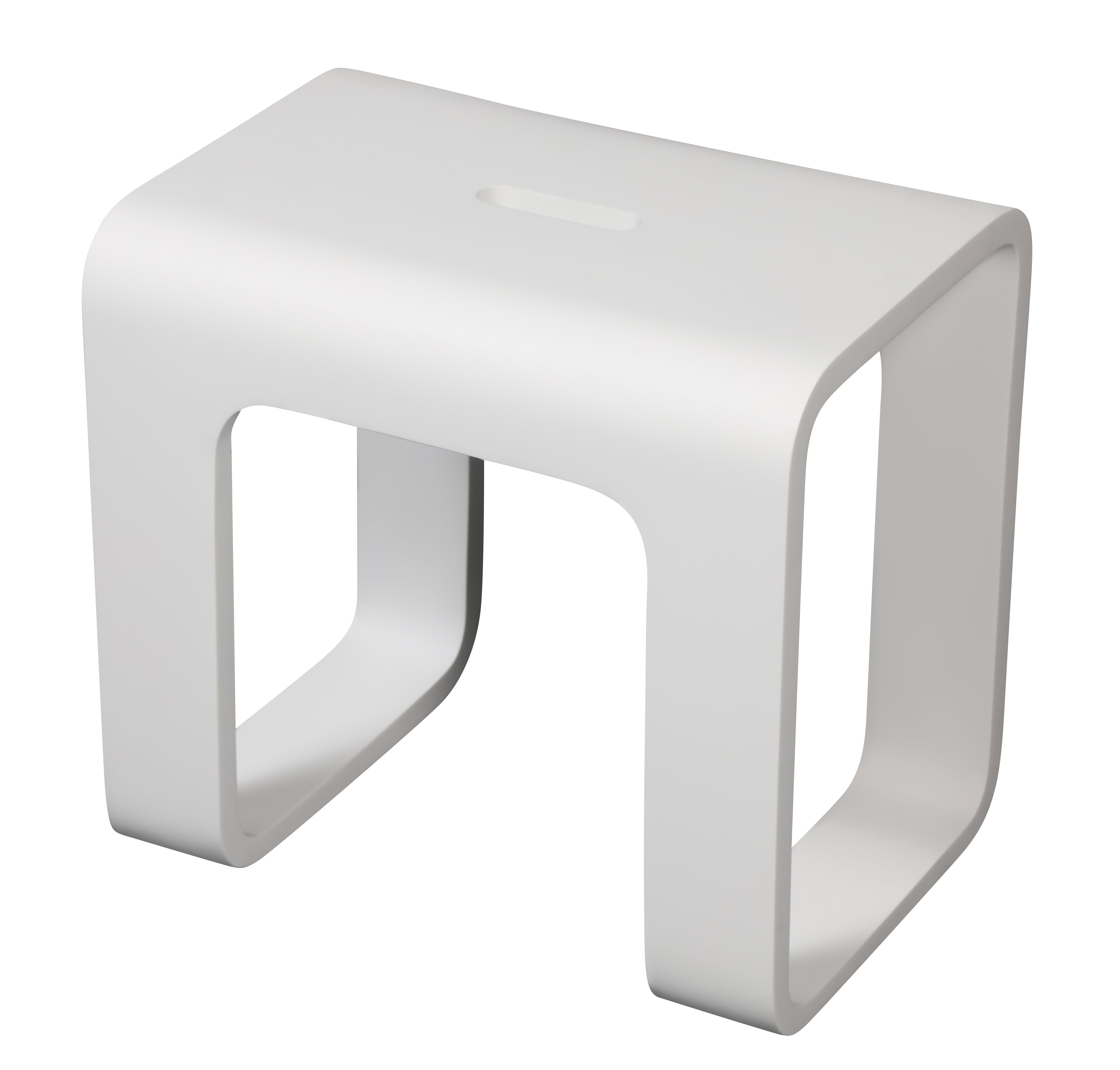 ALFI ABST99 White Matte Solid Surface Resin Bathroom / Shower Stool