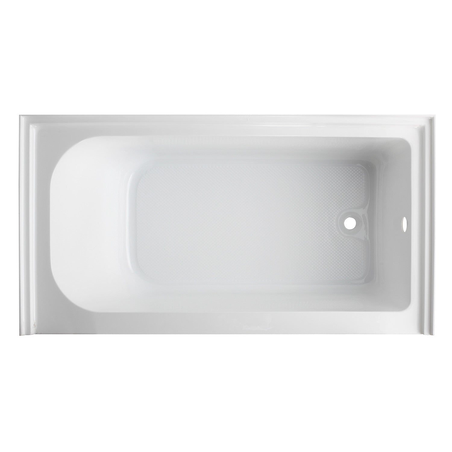 Aqua Eden VTAP6032R21A 60" Acrylic Rectangular 3-Wall Alcove Tub with Anti-Skid Surface, Right Hand Drain, Glossy White