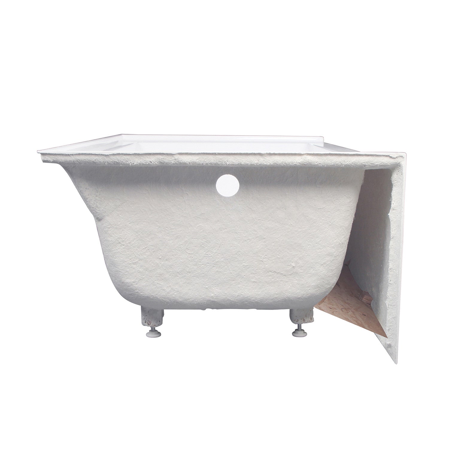 Aqua Eden VTAP603622L 60" Acrylic Rectangular 3-Wall Alcove Tub, Left Hand Drain, Glossy White