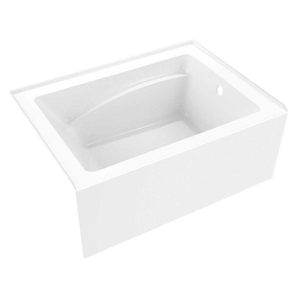 Aqua Eden VTAM4836R22T 48" Acrylic Rectangular 3-Wall Alcove Tub, Right Hand Drain, Glossy White