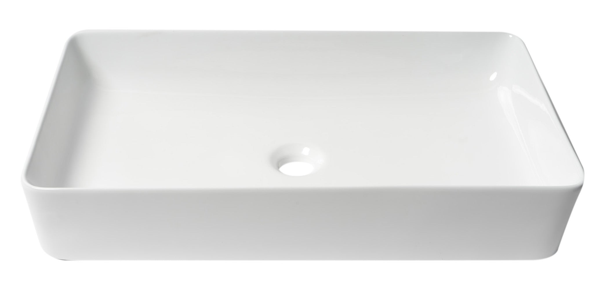 ALFI ABC902-W White 24" Modern Rectangular Above Mount Ceramic Sink