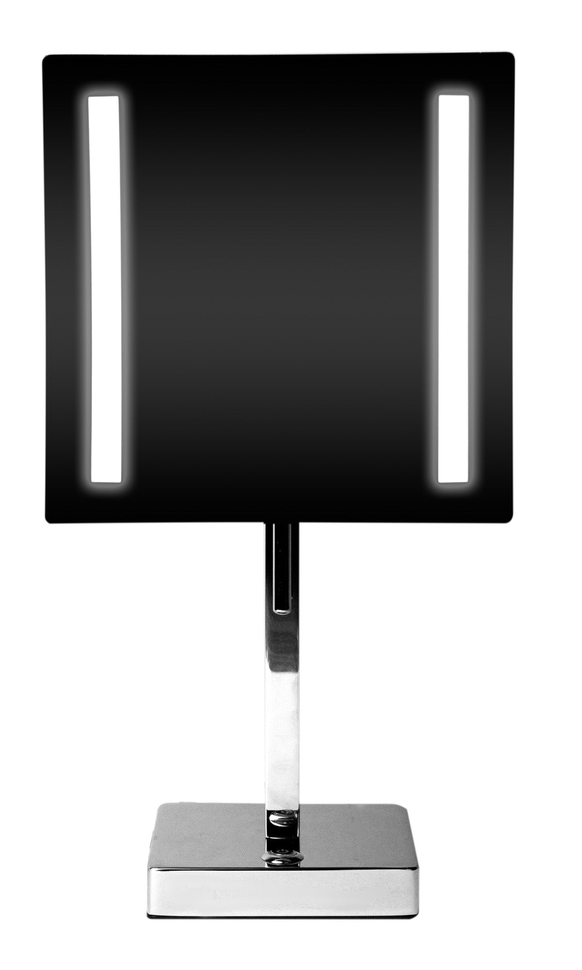 ALFI ABM8FLED-PC Polished Chrome Tabletop Square 8" 5x Magnifying Cosmetic Mirror with Light