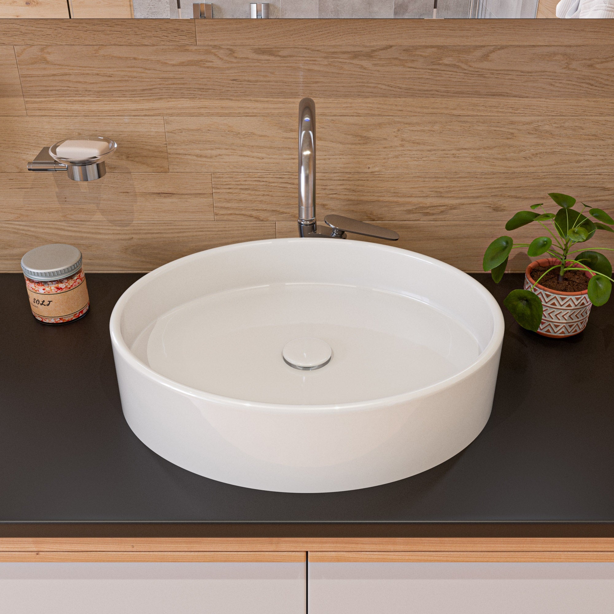 ALFI ABC911 White 22" Oval Above Mount Ceramic Sink