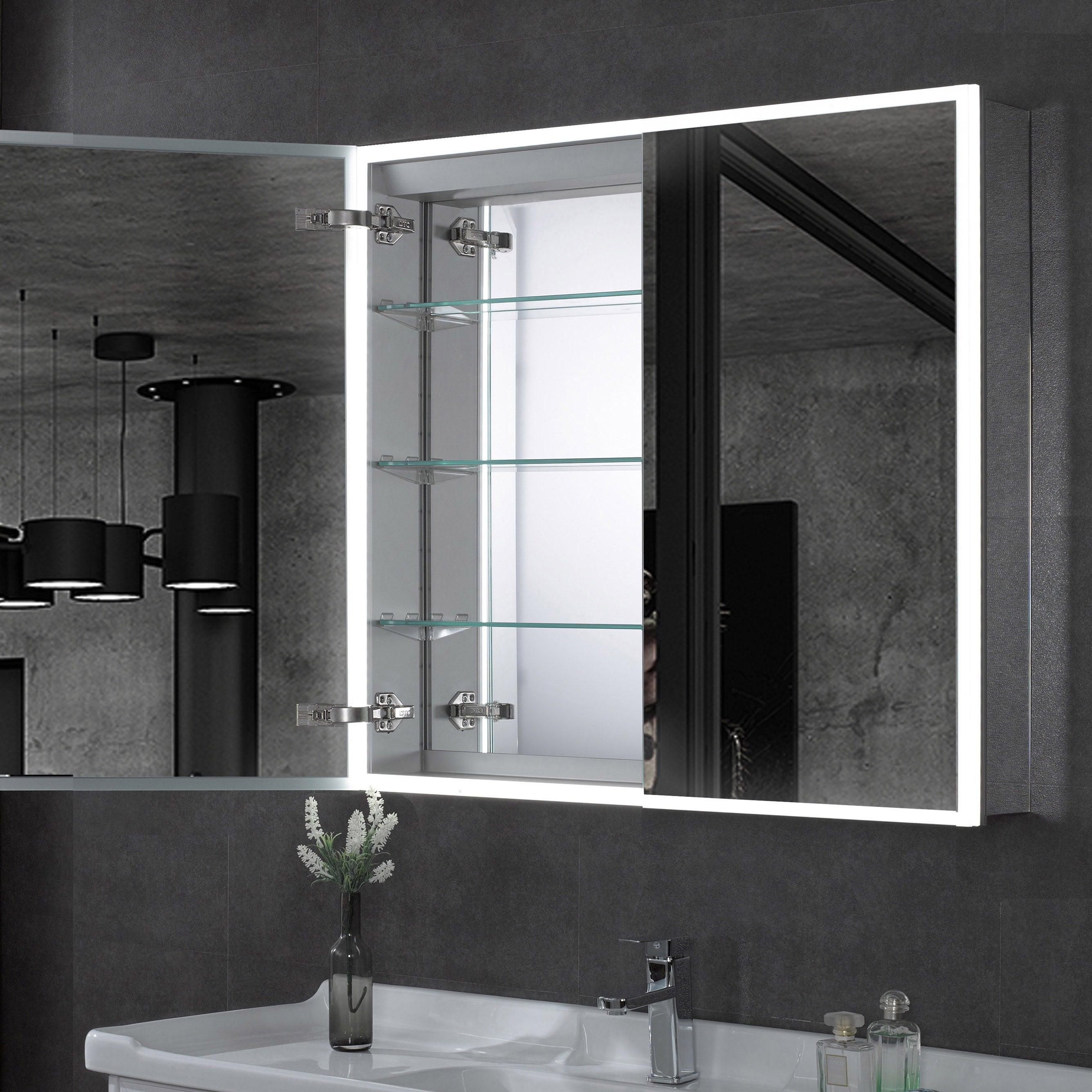 ALFI ABMC3630 36" x 30" Double Door LED Light Medicine Cabinet