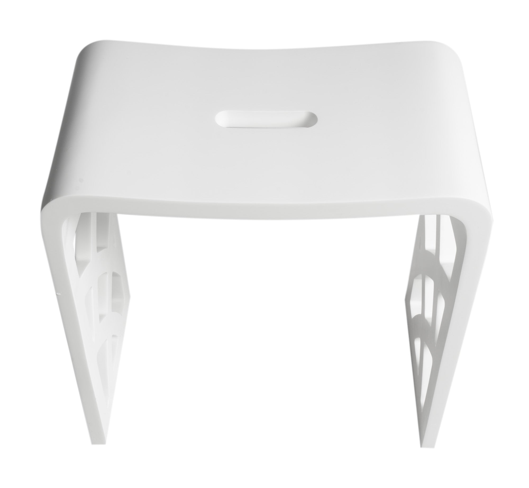 ALFI ABST88 Designer White Matte Solid Surface Resin Bathroom / Shower Stool