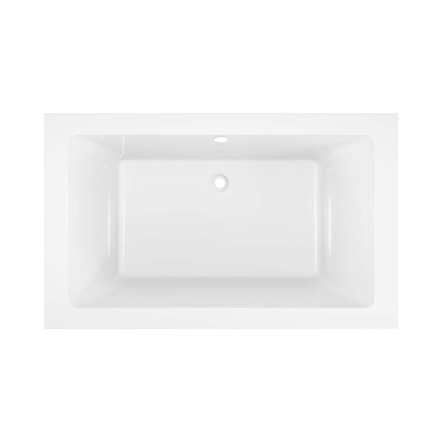 Aqua Eden VTPN593619C 59" Acrylic Rectangular Drop-In Tub with Reversible Drain, Glossy White