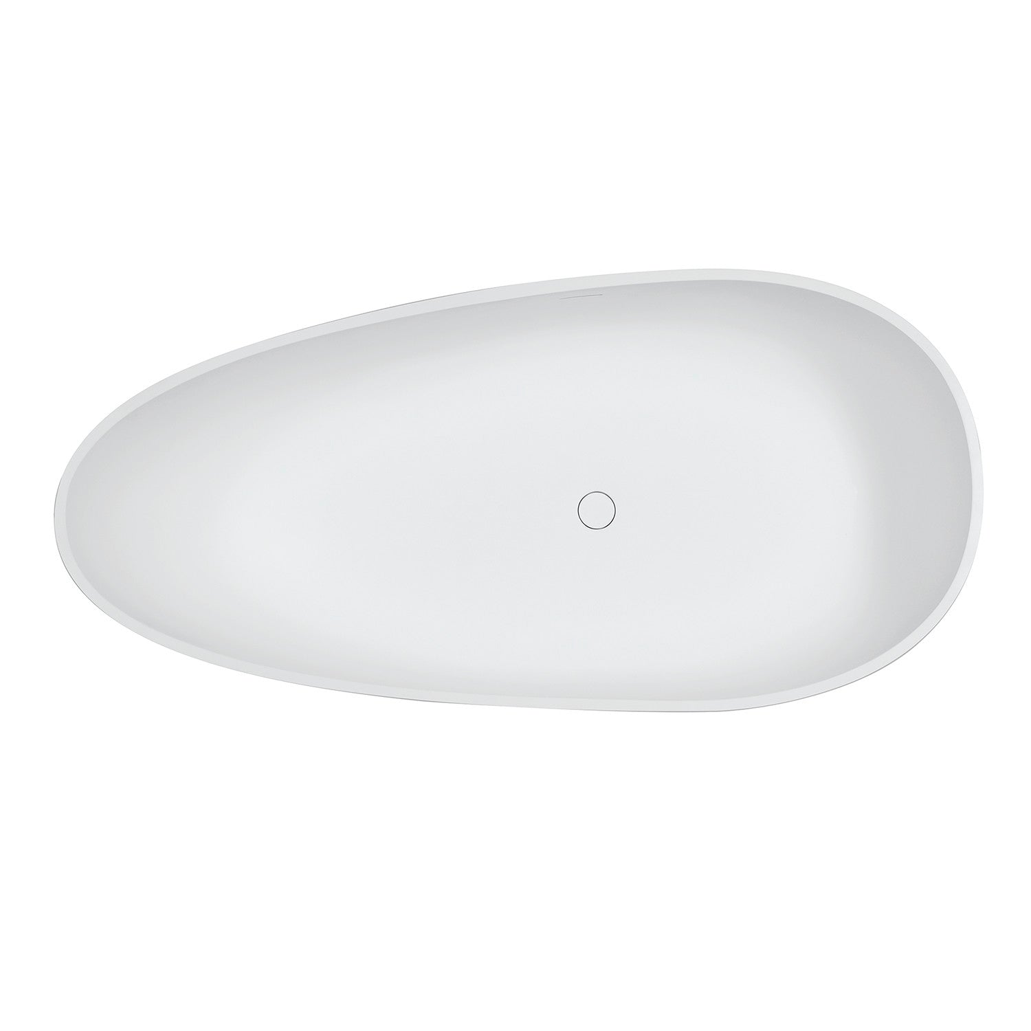 Kingston Brass VRTOV683321 67" Solid Surface Egg Shaped Double Ended Freestanding Tub with Drain, Glossy White/Matte White