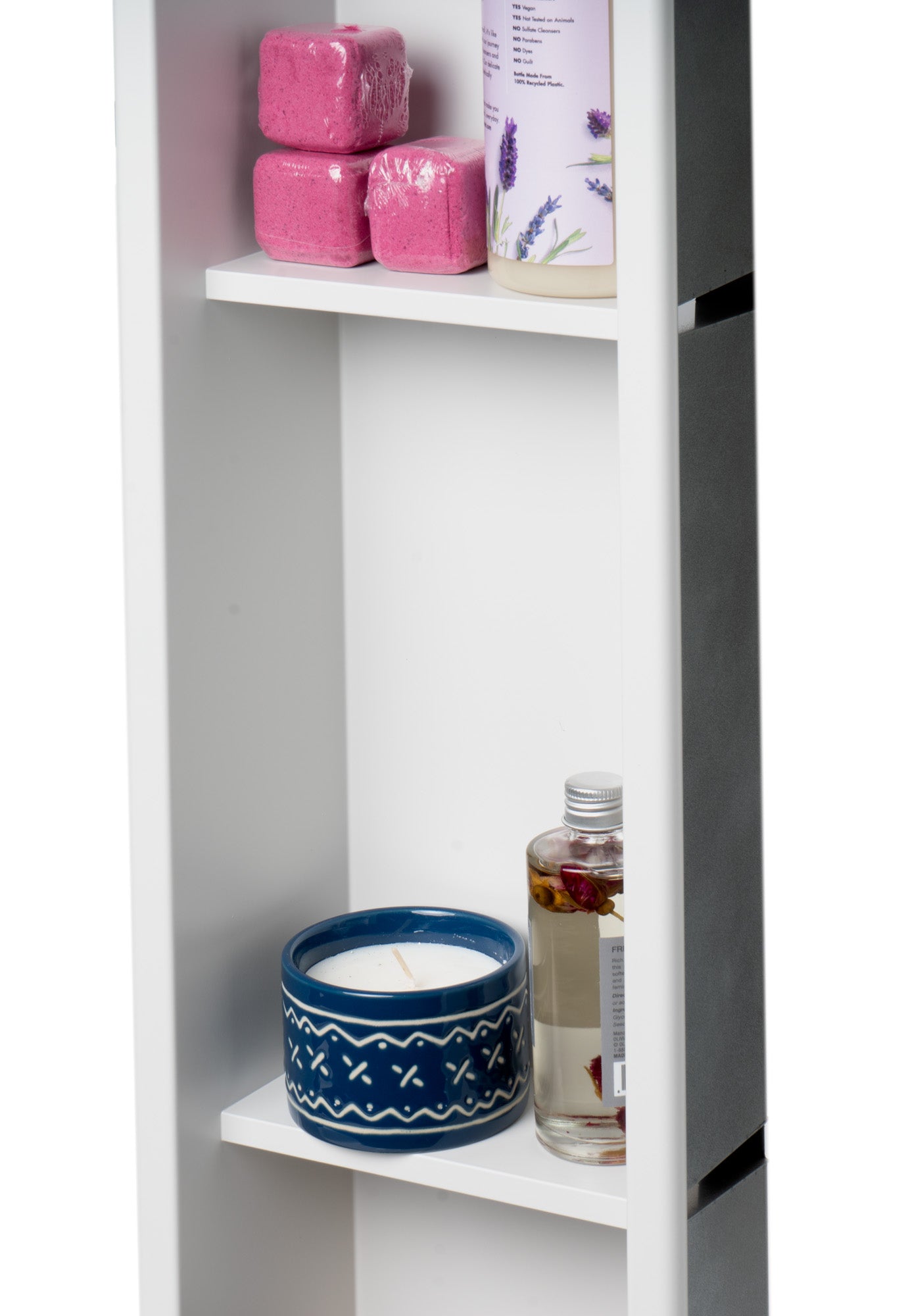 ALFI ABNC0836-W 8" x 36" White Matte Stainless Steel Vertical Triple Shelf Bath Shower Niche