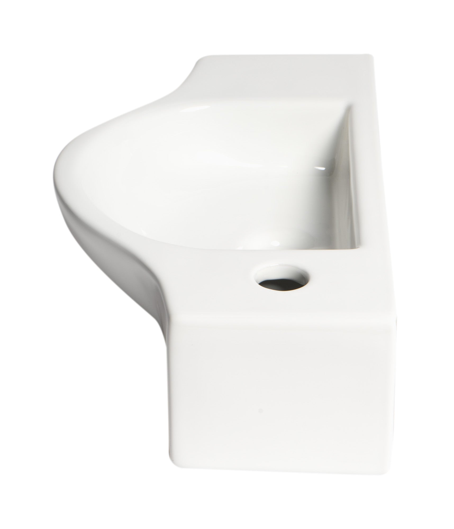 ALFI ABC114 White 18" Small Wall Mounted Ceramic Sink with Faucet Hole