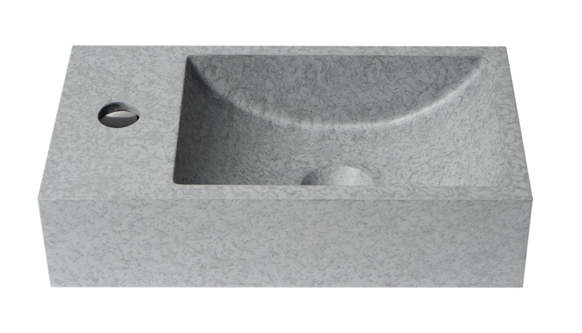 ALFI ABCO108 16" Small Rectangular Solid Concrete Gray Matte Wall Mounted Bathroom Sink