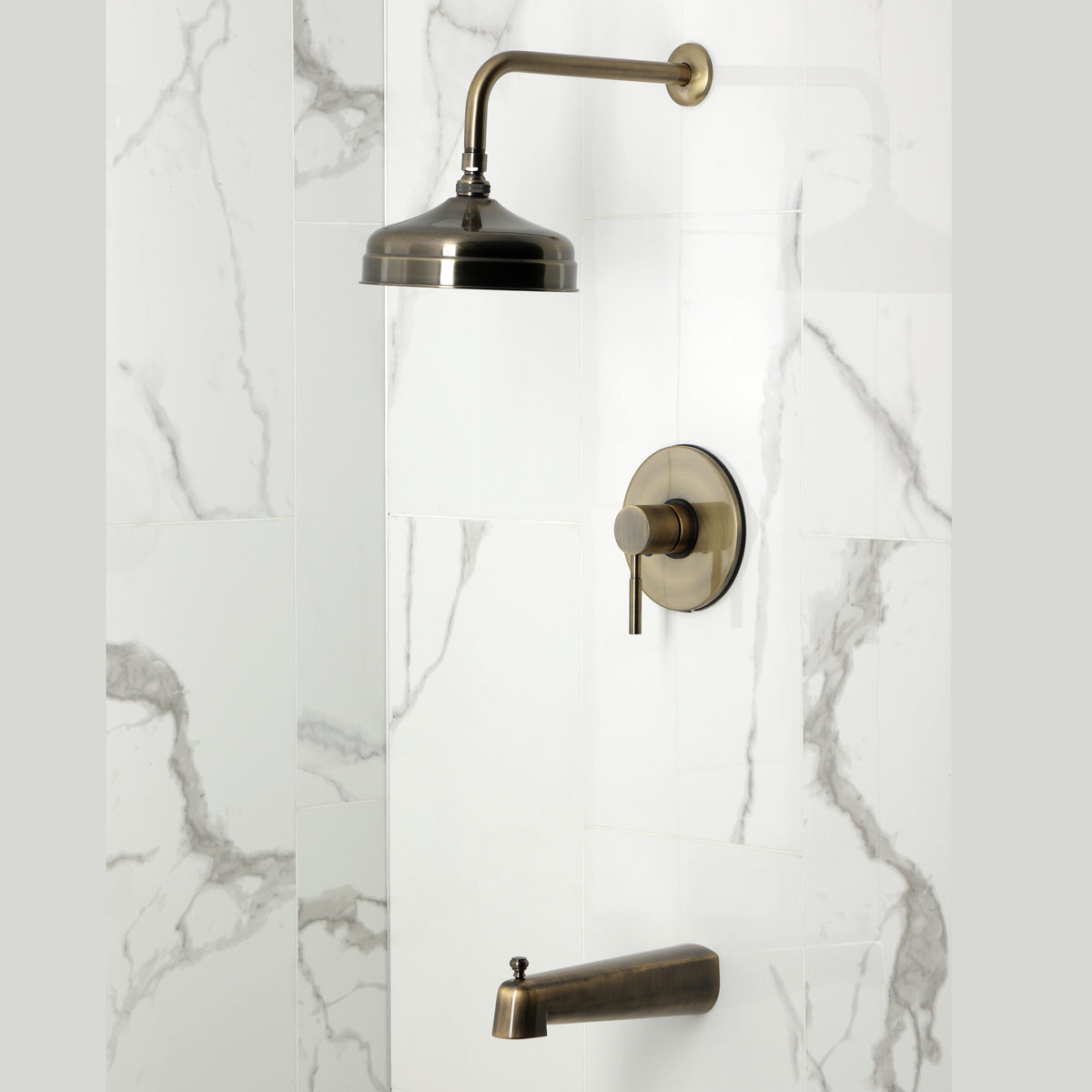 Kingston Brass KB6333DL Concord Single-Handle Pressure Balanced Tub and Shower Faucet, Antique Brass