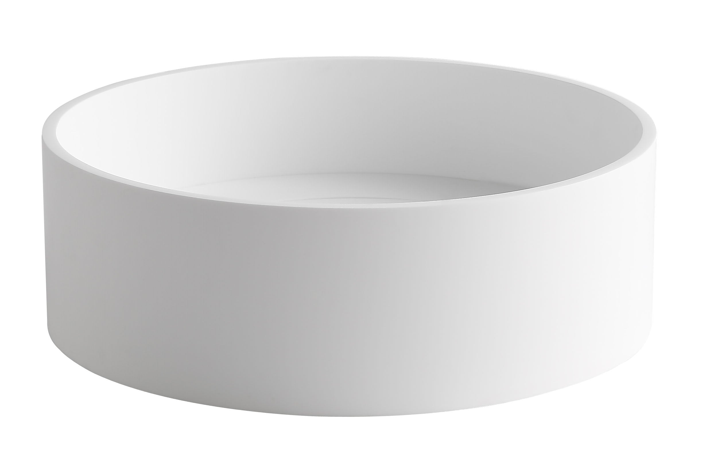 ALFI ABRS15R 15" Round White Matte Solid Surface Resin Sink