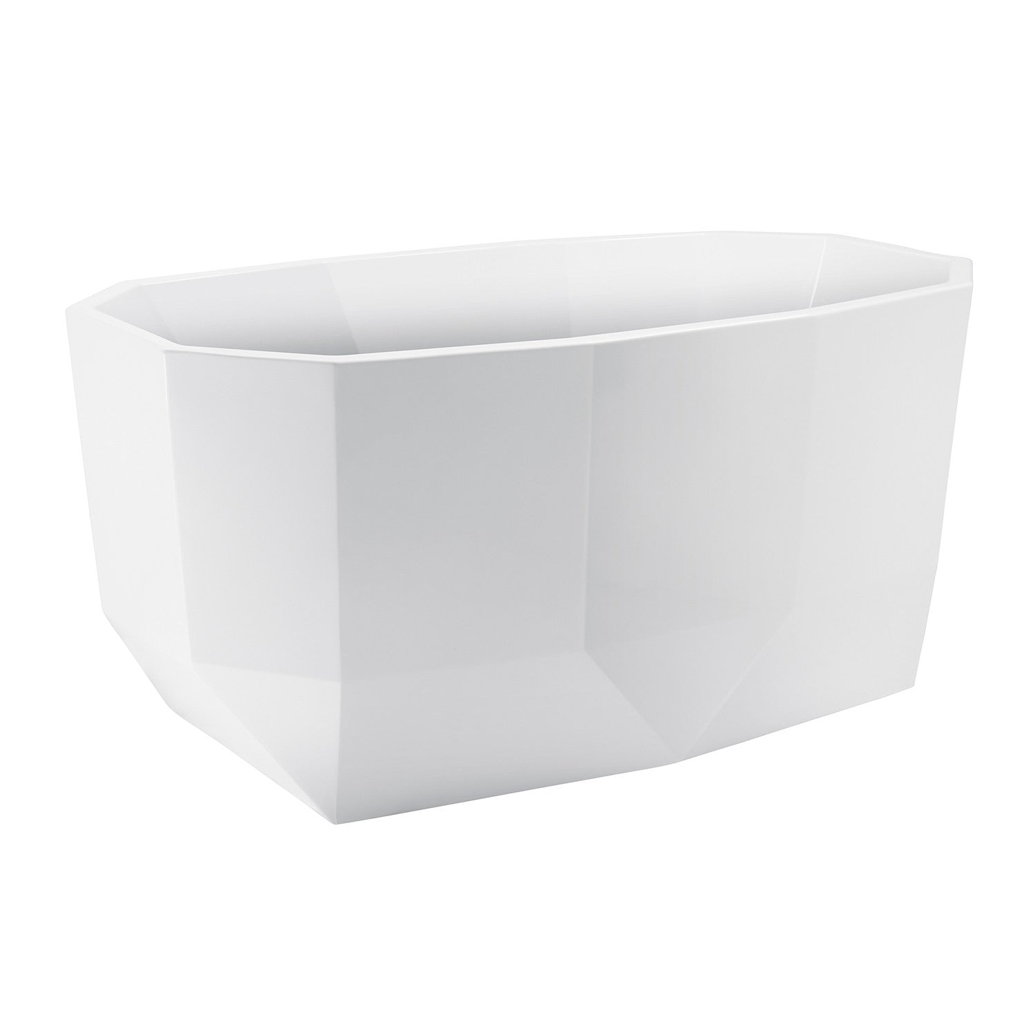 Kingston Brass VTSQ513024 51" Acrylic Oval Double Ended Freestanding Tub with Drain, Glossy White