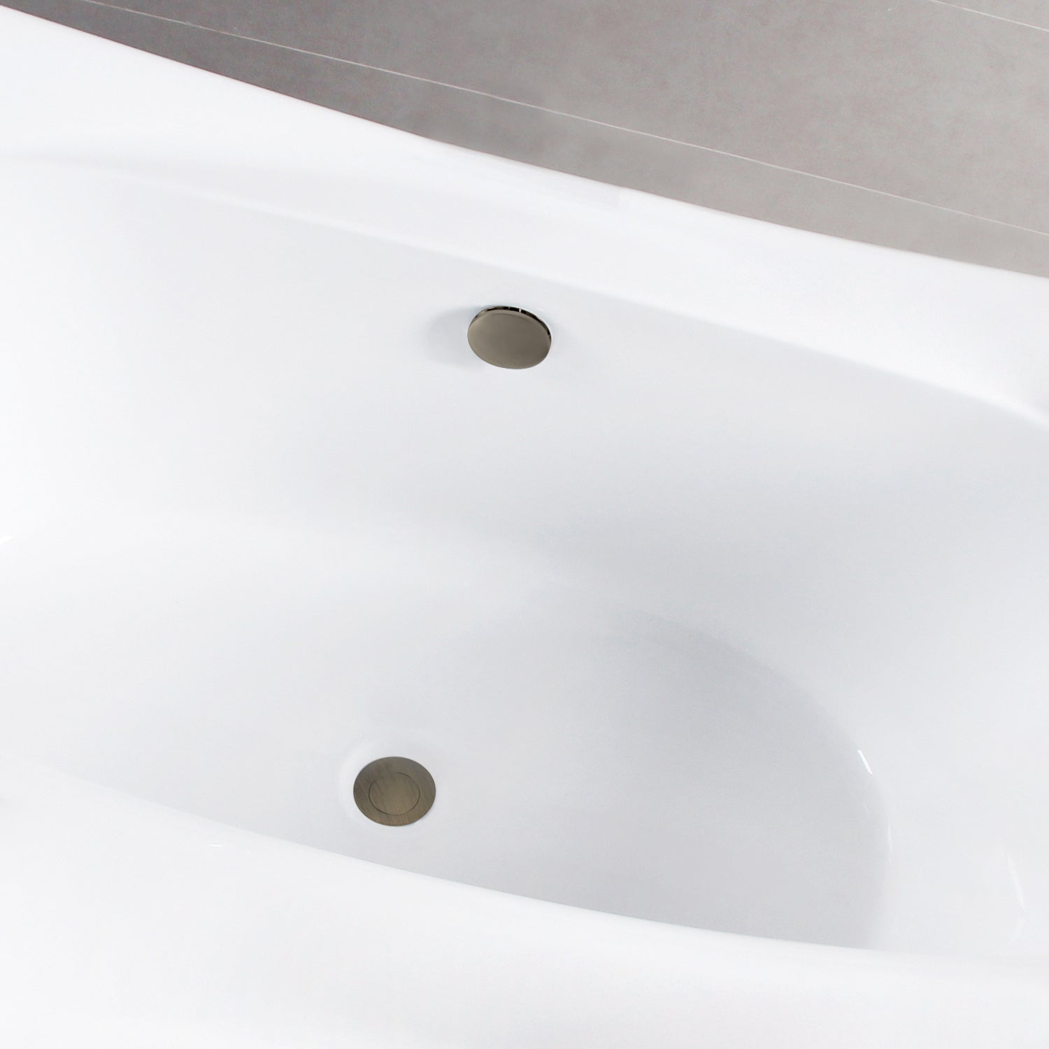 Kingston Brass VTDE673321M3 67" Acrylic Rectangular Double Ended Freestanding Tub with Overflow/Drain Assembly, Glossy White/Antique Brass