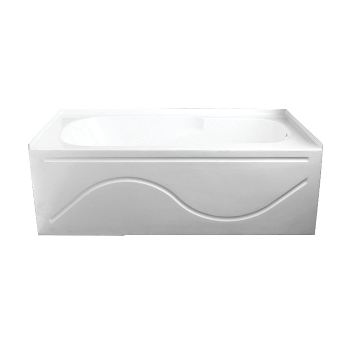 Aqua Eden VTAP603216R 60" Acrylic Rectangular 3-Wall Alcove Tub with Anti Skid and Right Hand Drain Hole, Glossy White