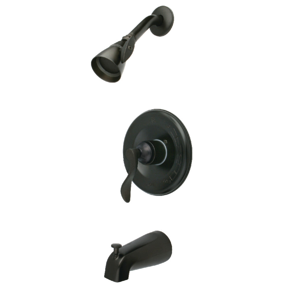 Kingston Brass KB1635DFL NuFrench Single-Handle Pressure Balanced Tub and Shower Faucet, Oil Rubbed Bronze