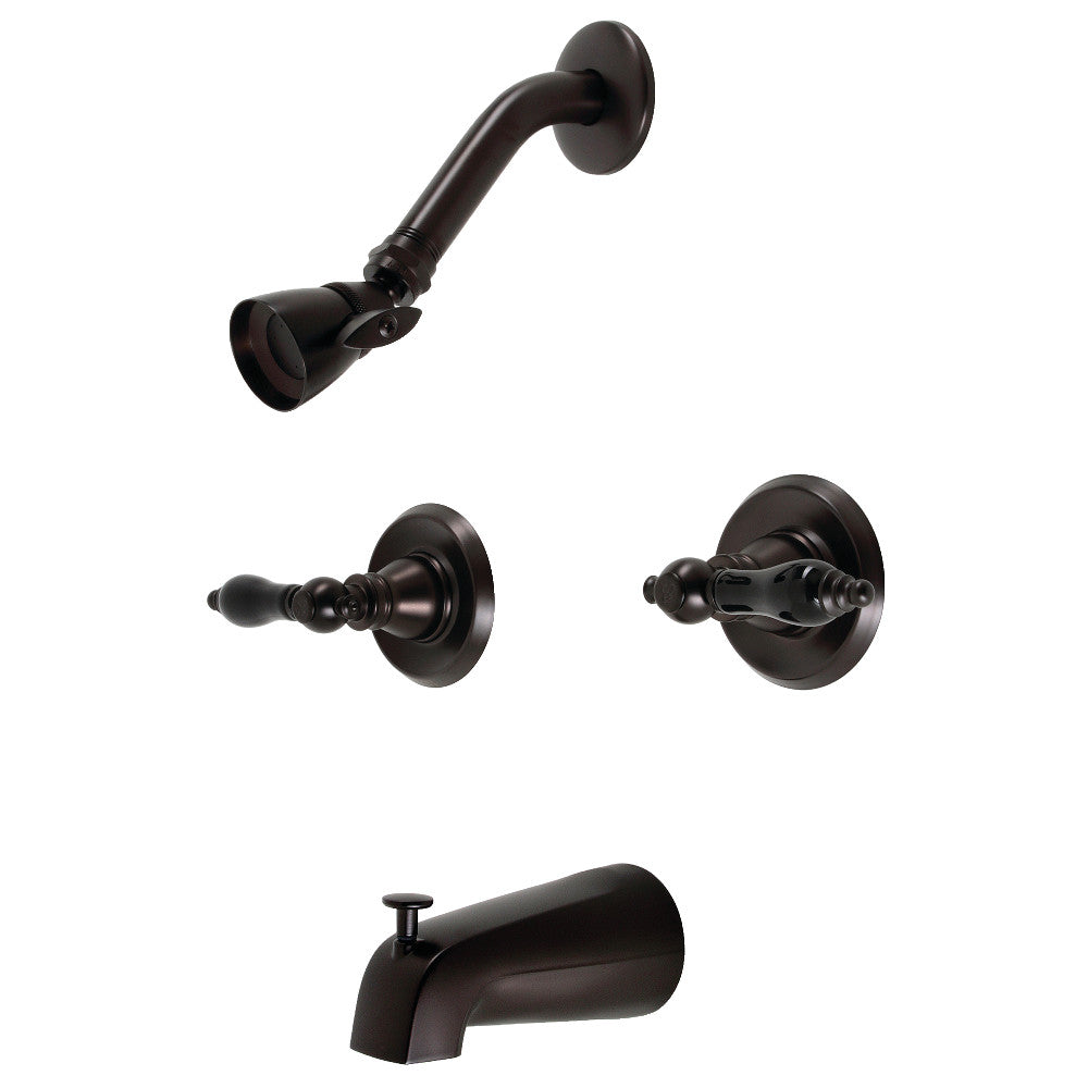 Kingston Brass KB245AKL Duchess Double-Handle Tub and Shower Faucet, Oil Rubbed Bronze