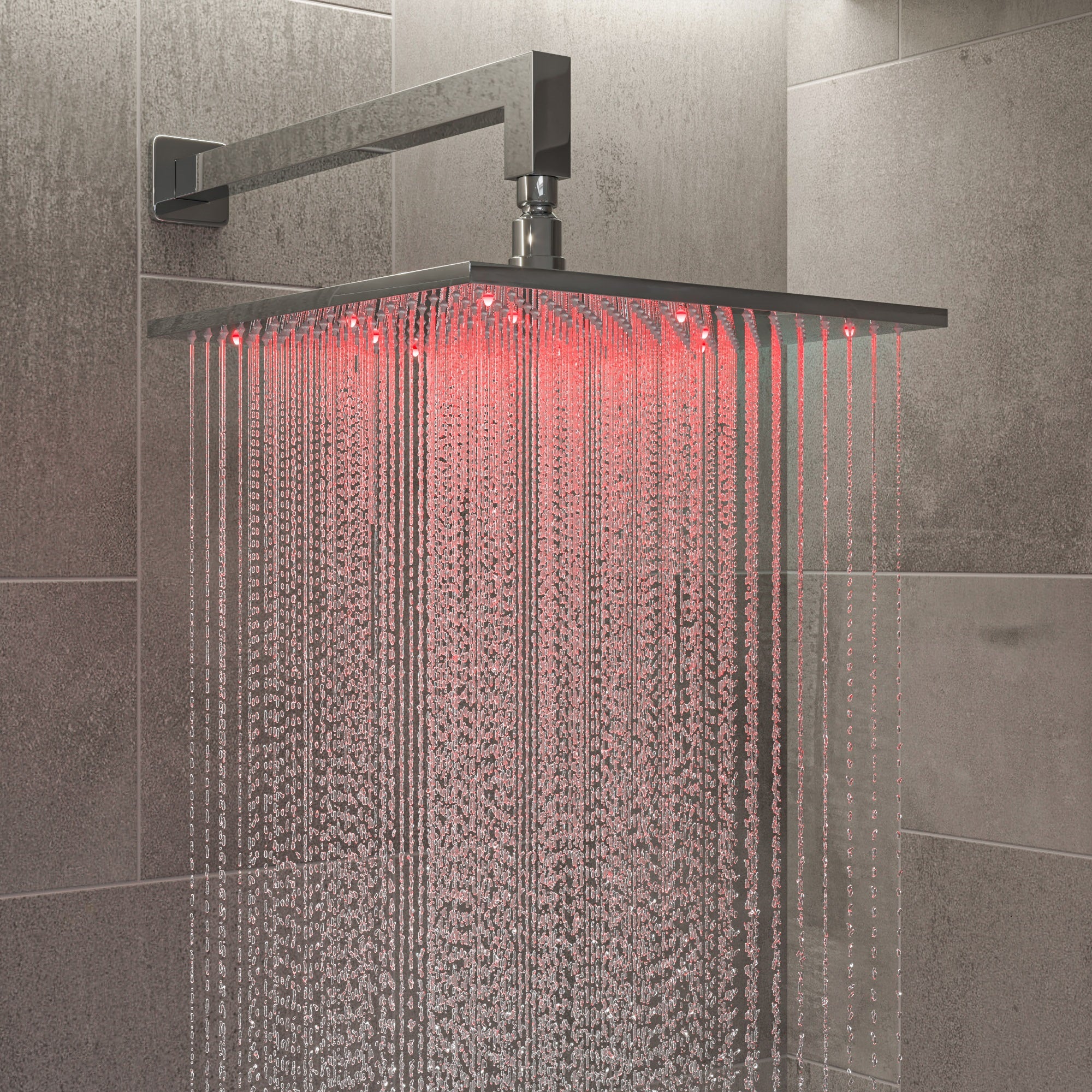 ALFI LED12S-PC Polished Chrome 12" Square Multi Color LED Rain Shower Head