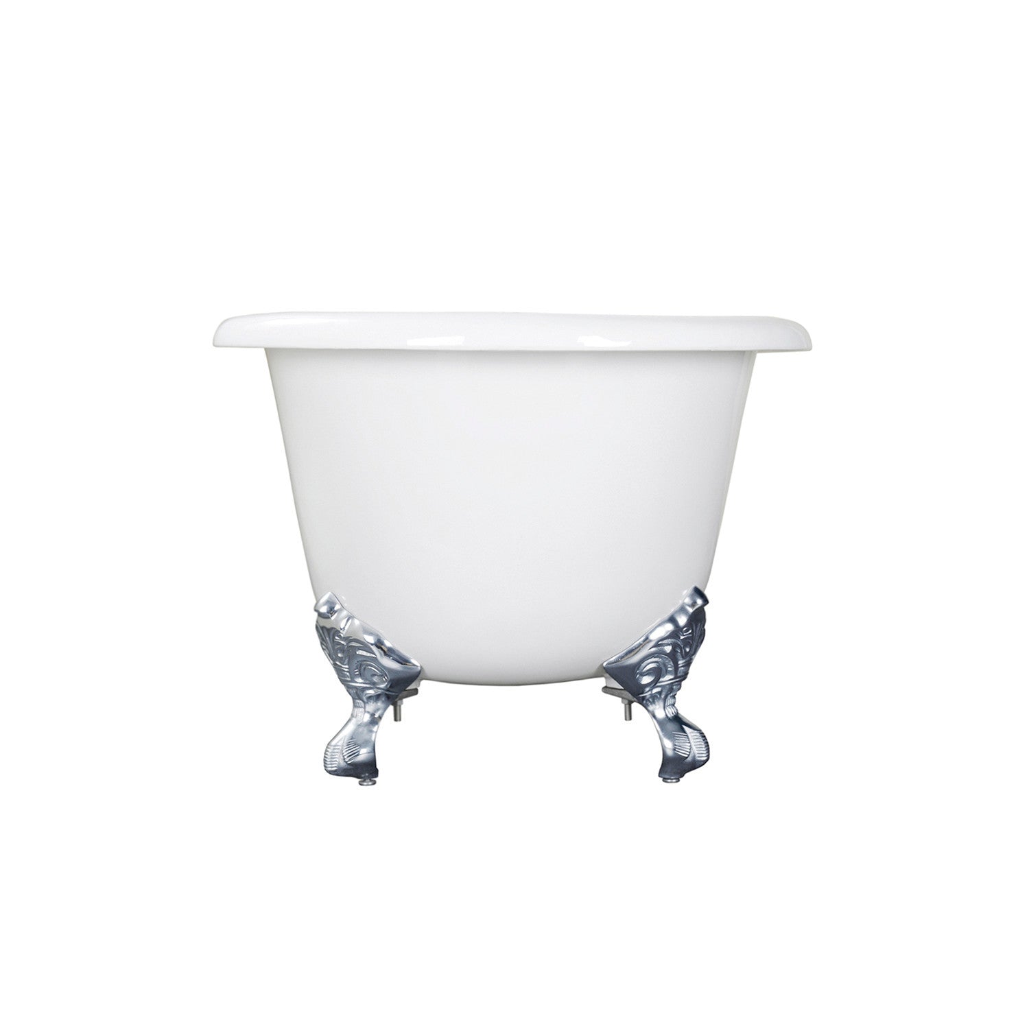 Aqua Eden VCTND603017NB1 60" Cast Iron Oval Double Ended Clawfoot Tub (No Faucet Drillings), White/Polished Chrome