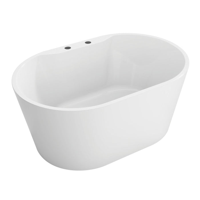 Kingston Brass VT7DE513423 51" Acrylic Oval Double Ended Freestanding Tub with Drain, Glossy White