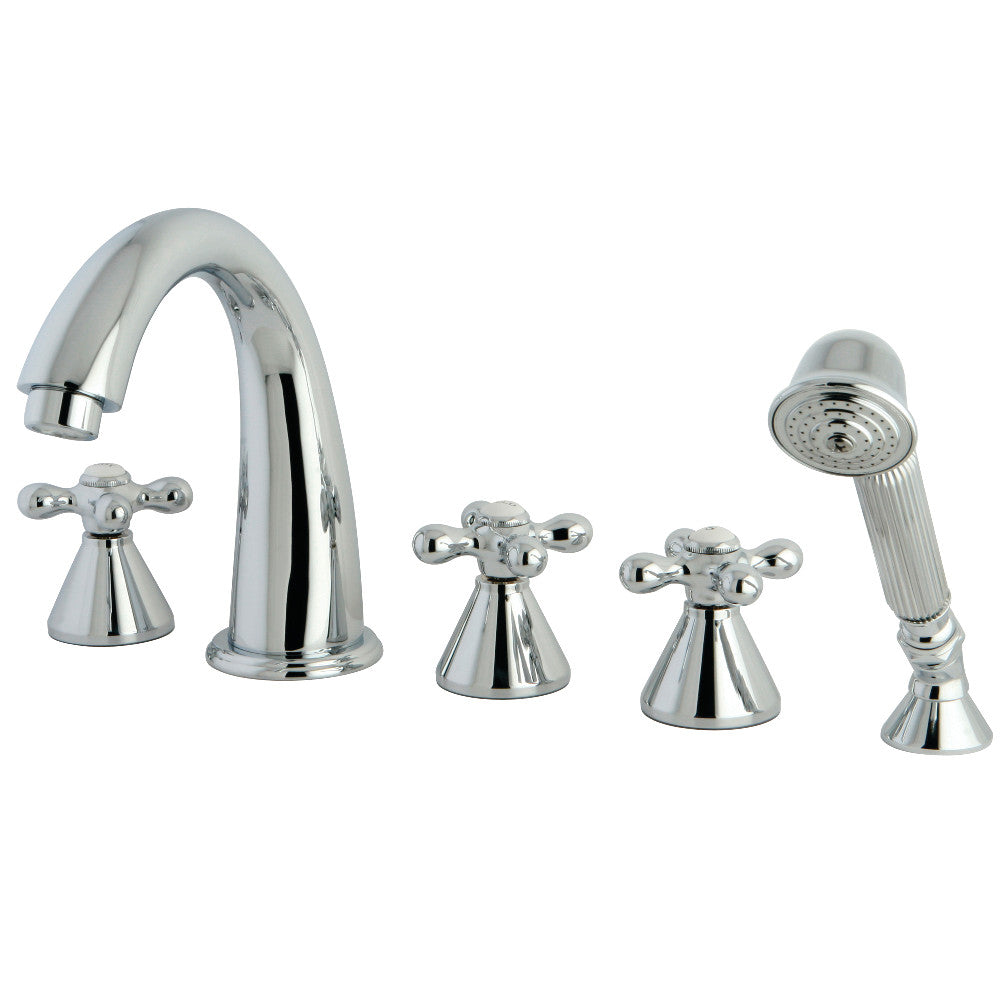 Kingston Brass KS23615AX Roman 5-Piece Roman Tub Faucet with Hand Shower, Polished Chrome