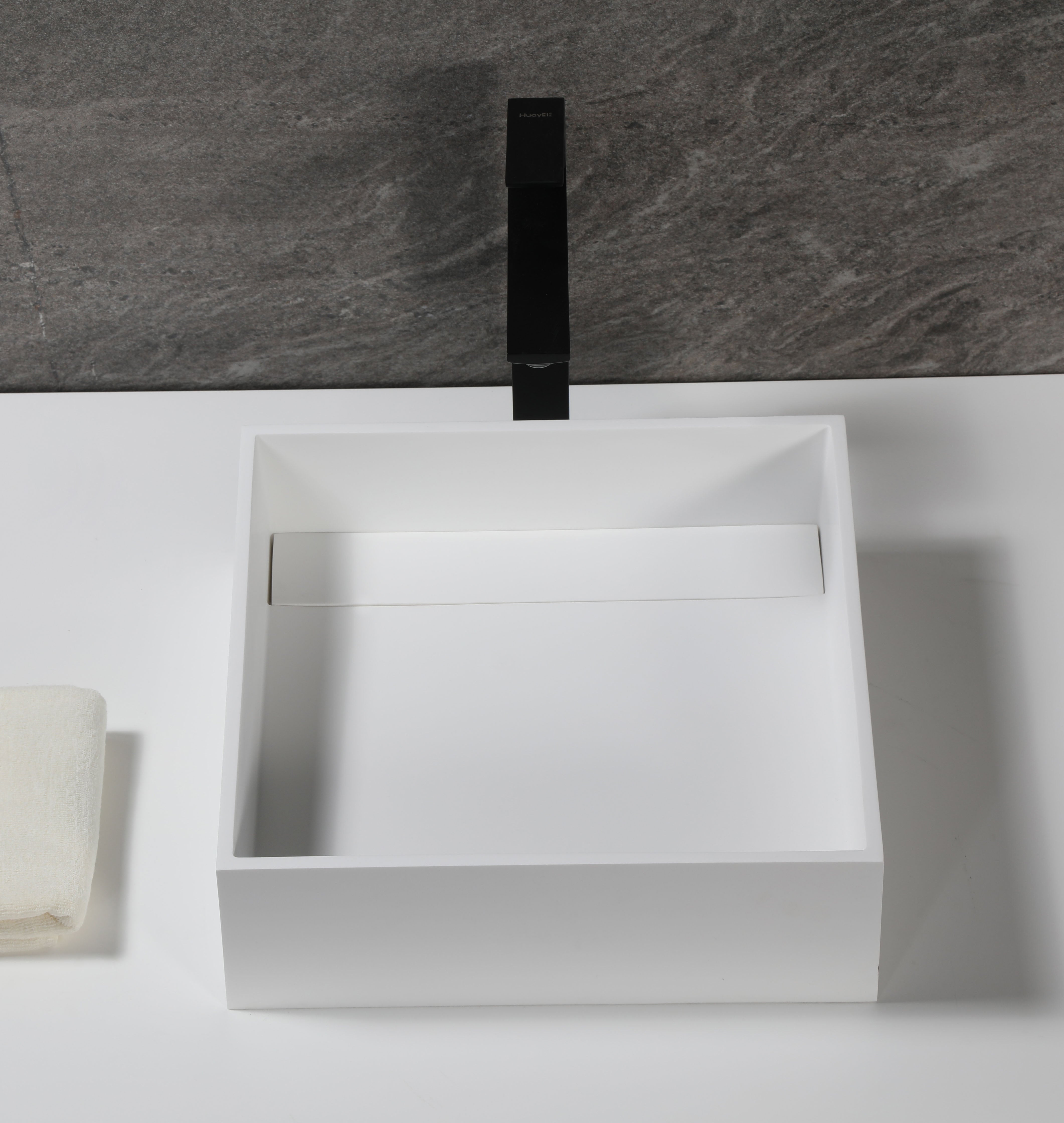 ALFI ABRS14S 14" Square White Matte Solid Surface Resin Sink